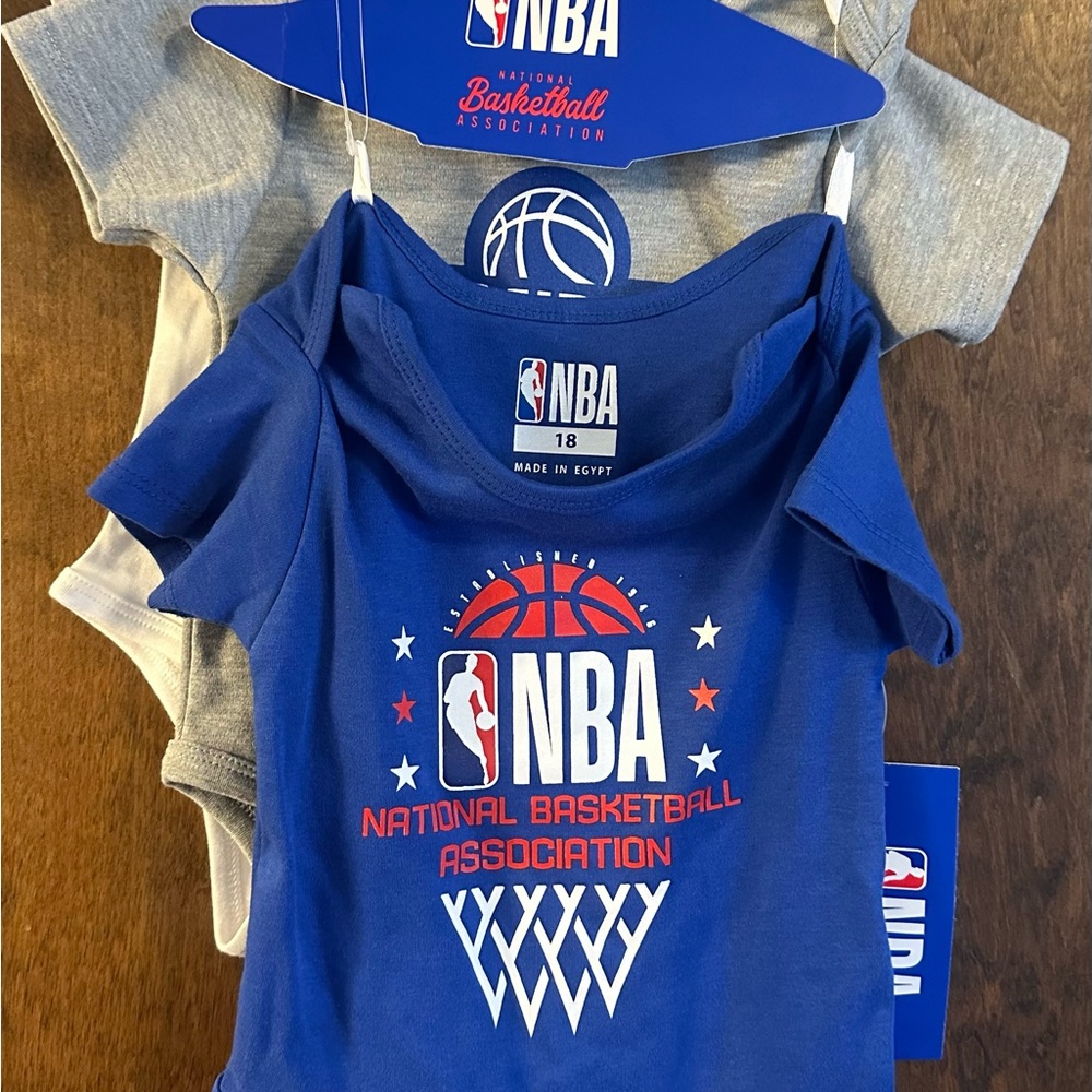 NBA 3 piece Creeper set Short-Sleeve Basketball Logo for Babies